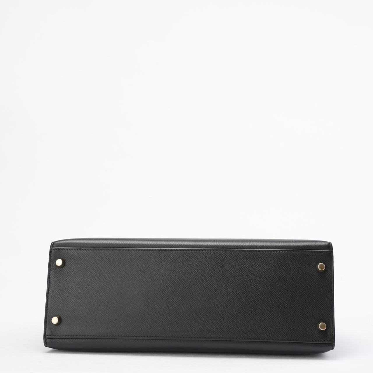 Hermes Black Kelly Sellier 32 Epsom Leather 2010