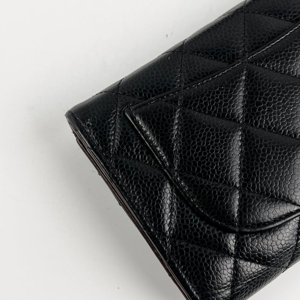 Chanel Long Black Caviar Wallet