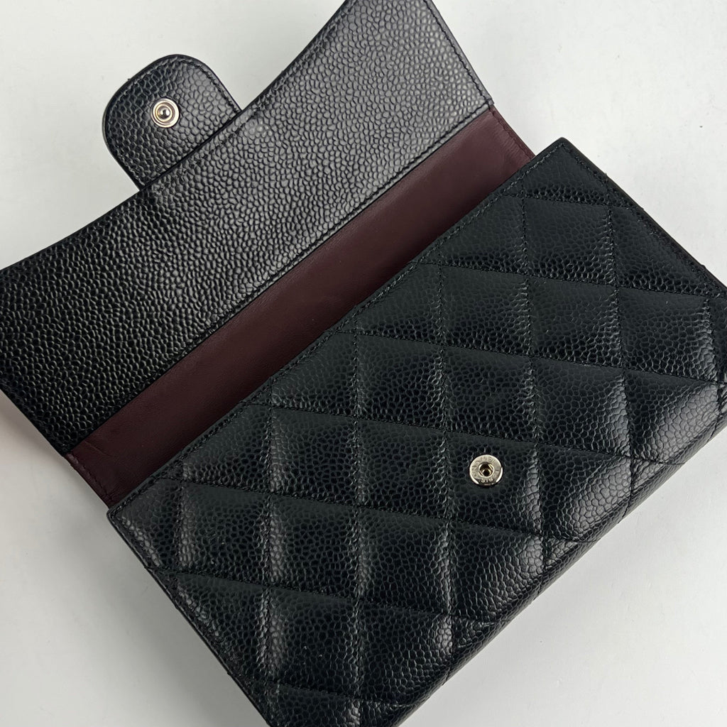 Chanel Long Black Caviar Wallet
