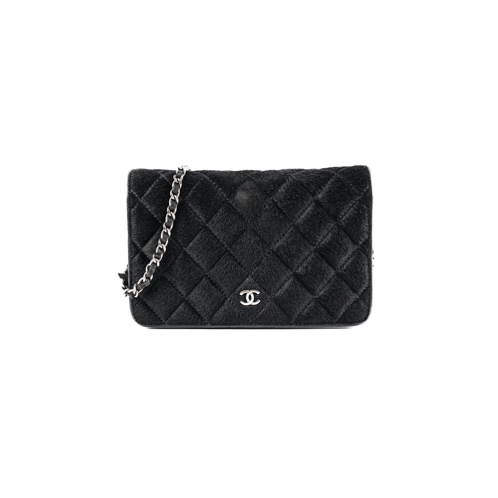Chanel Woc Wallet On Chain Mohair Leather Black