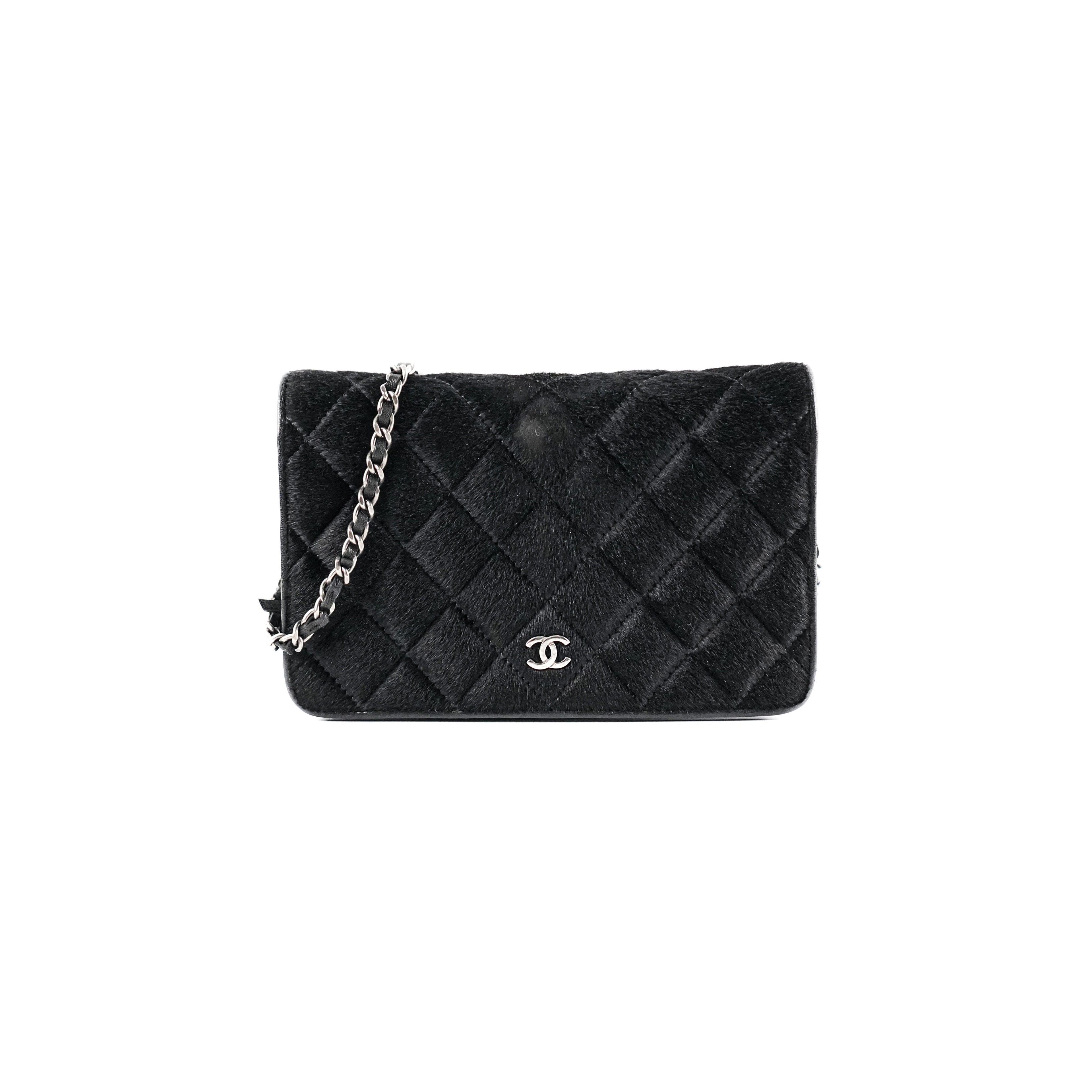 Chanel Woc Wallet On Chain Mohair Leather Black