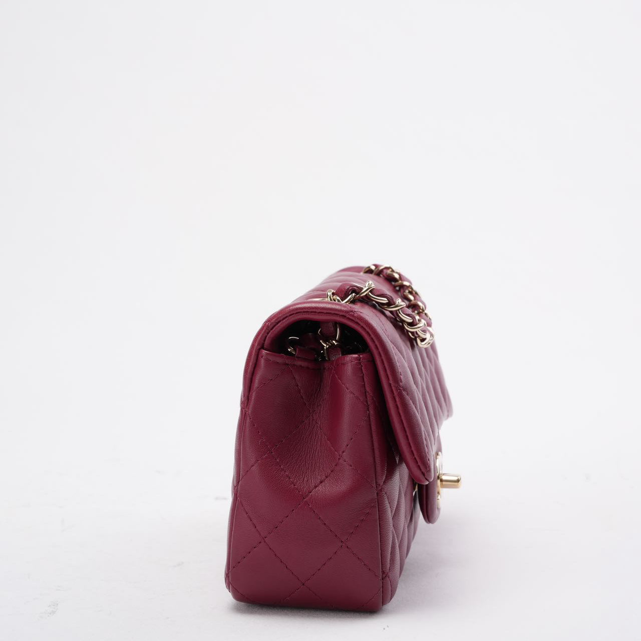 Chanel Burgundy Red Mini Classic Flap Bag 2021