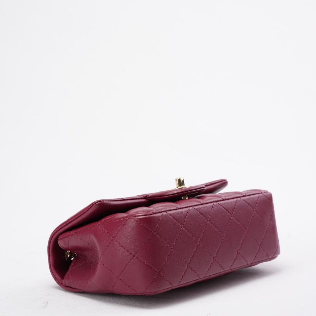 Chanel Burgundy Red Mini Classic Flap Bag 2021