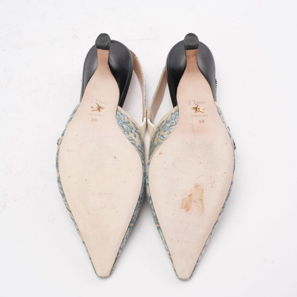 Christian Dior J'Adior Slingback Pump 38 Blue Taille