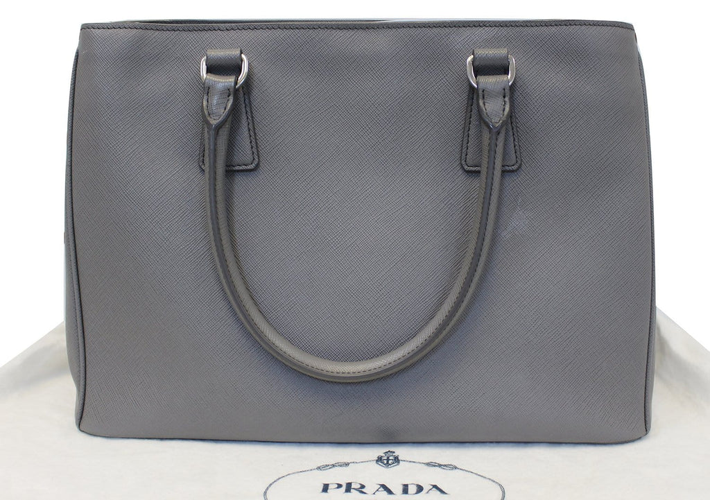 Prada Saffiano Executive Dark Grey Tote Shoulder Bag