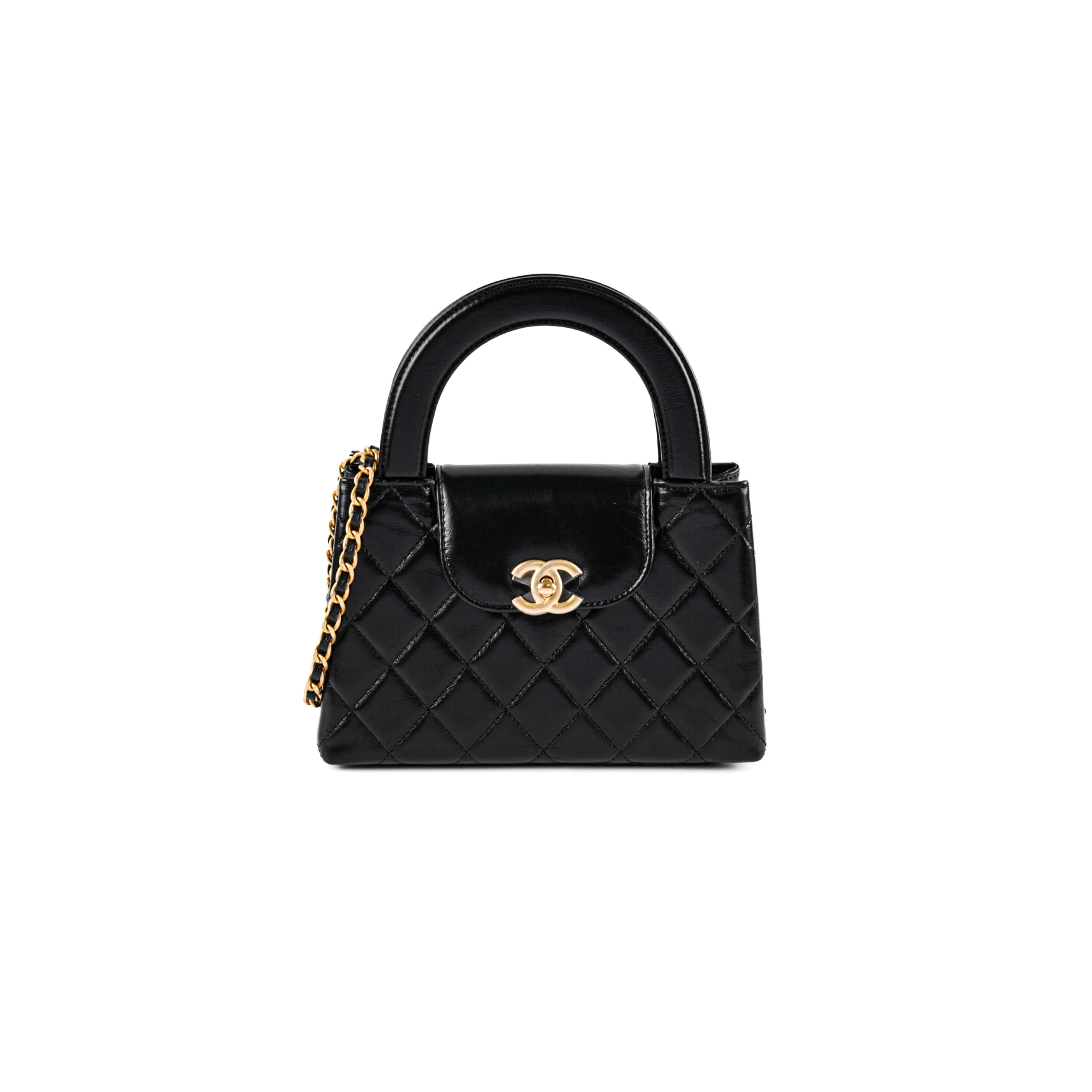 Chanel 23K Kelly Bag Small Black Microchip