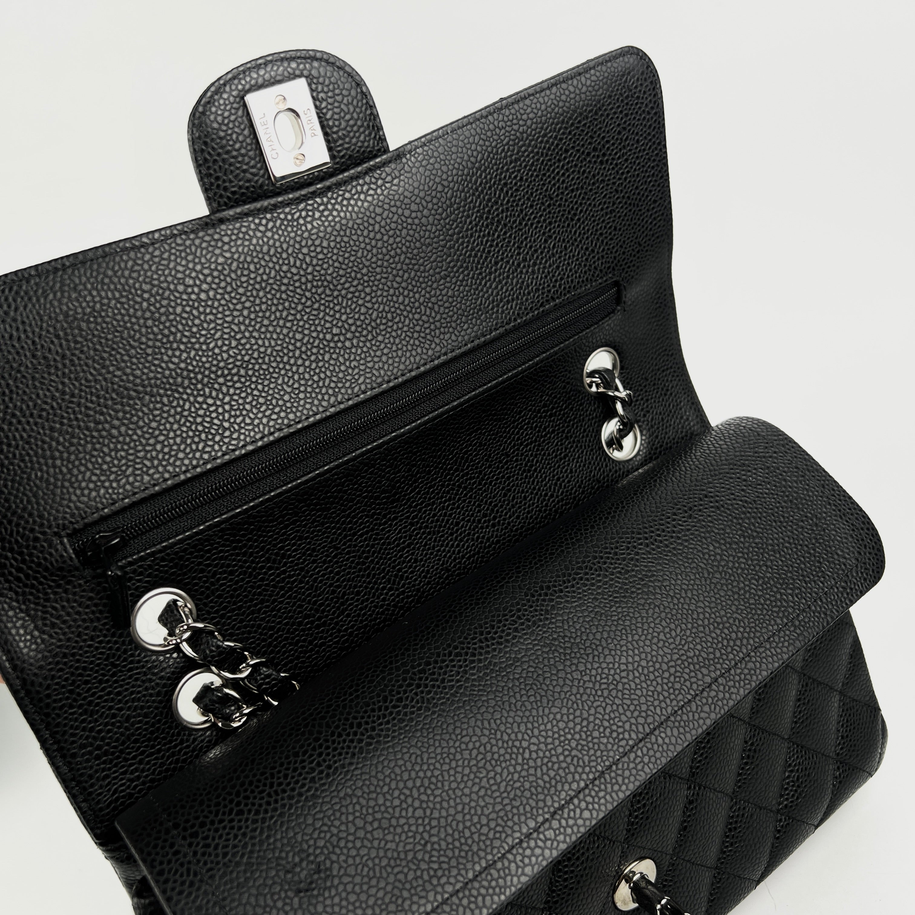 Chanel Classic Flap Medium/Large M/L Caviar Black - Series 11
