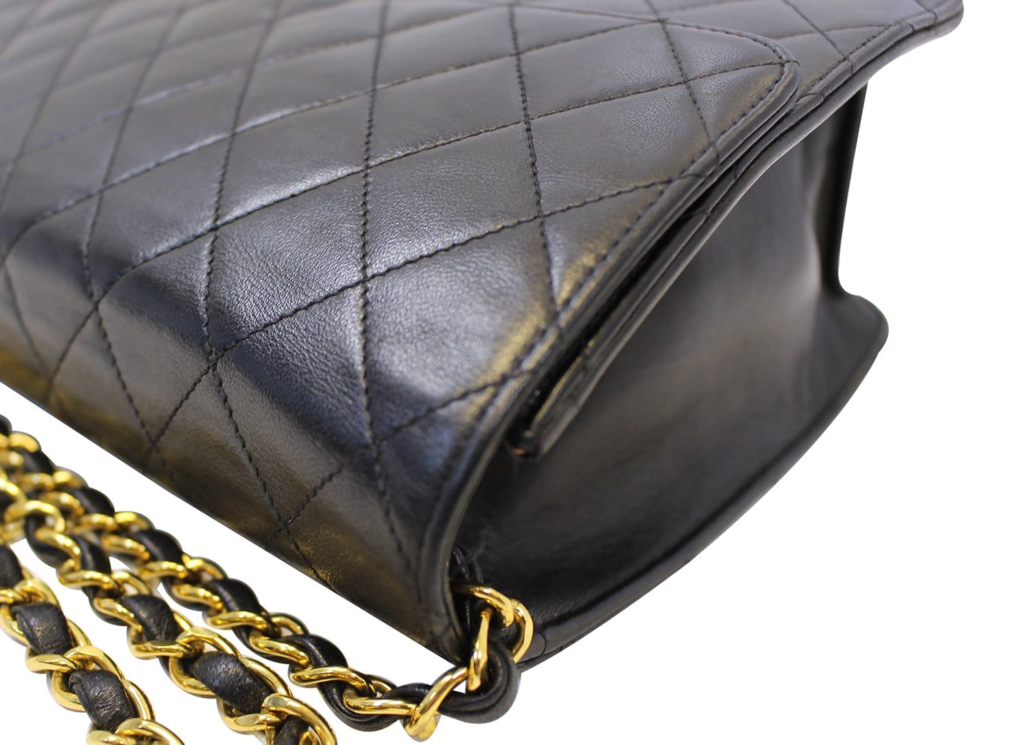 CHANEL Quilted Lambskin Leather Single Flap Black Shoulder Bag - Final Call