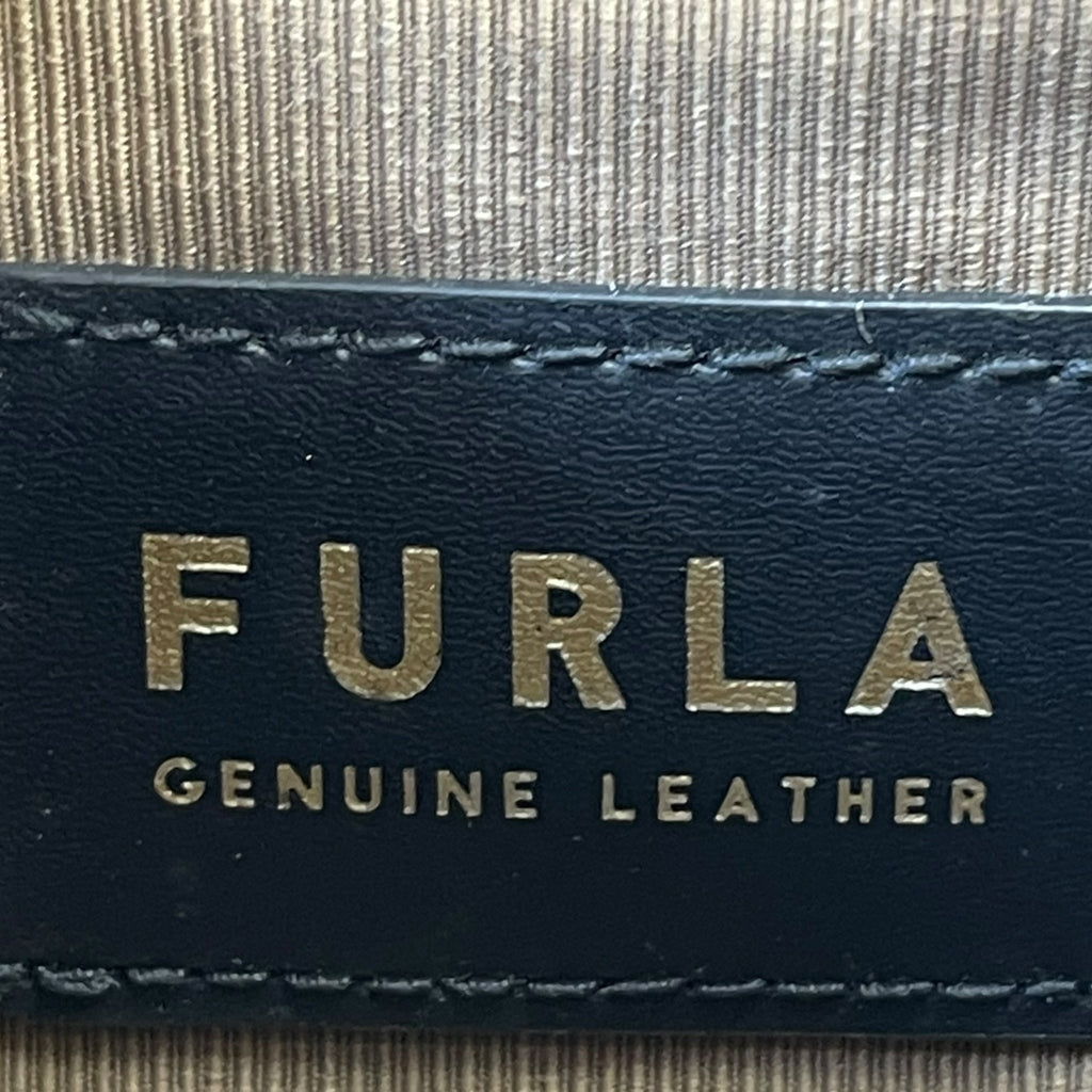 Furla Metropolis Round Crossbody Bag Mini Brown Leather