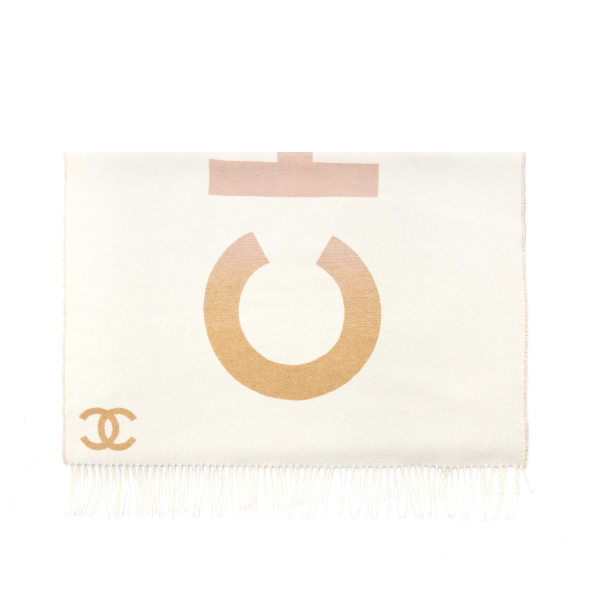Chanel Cashmere And Wool Multicolour Scarf Pink/ Beige/ Cream