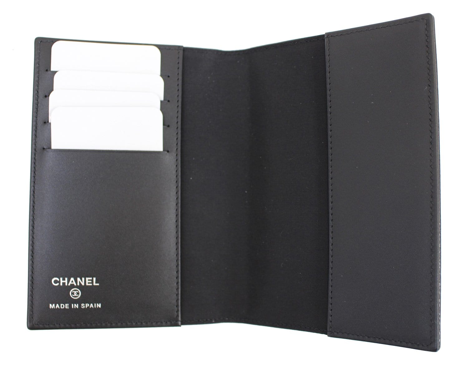 CHANEL Patent Leather Black Passport Wallet - Sale