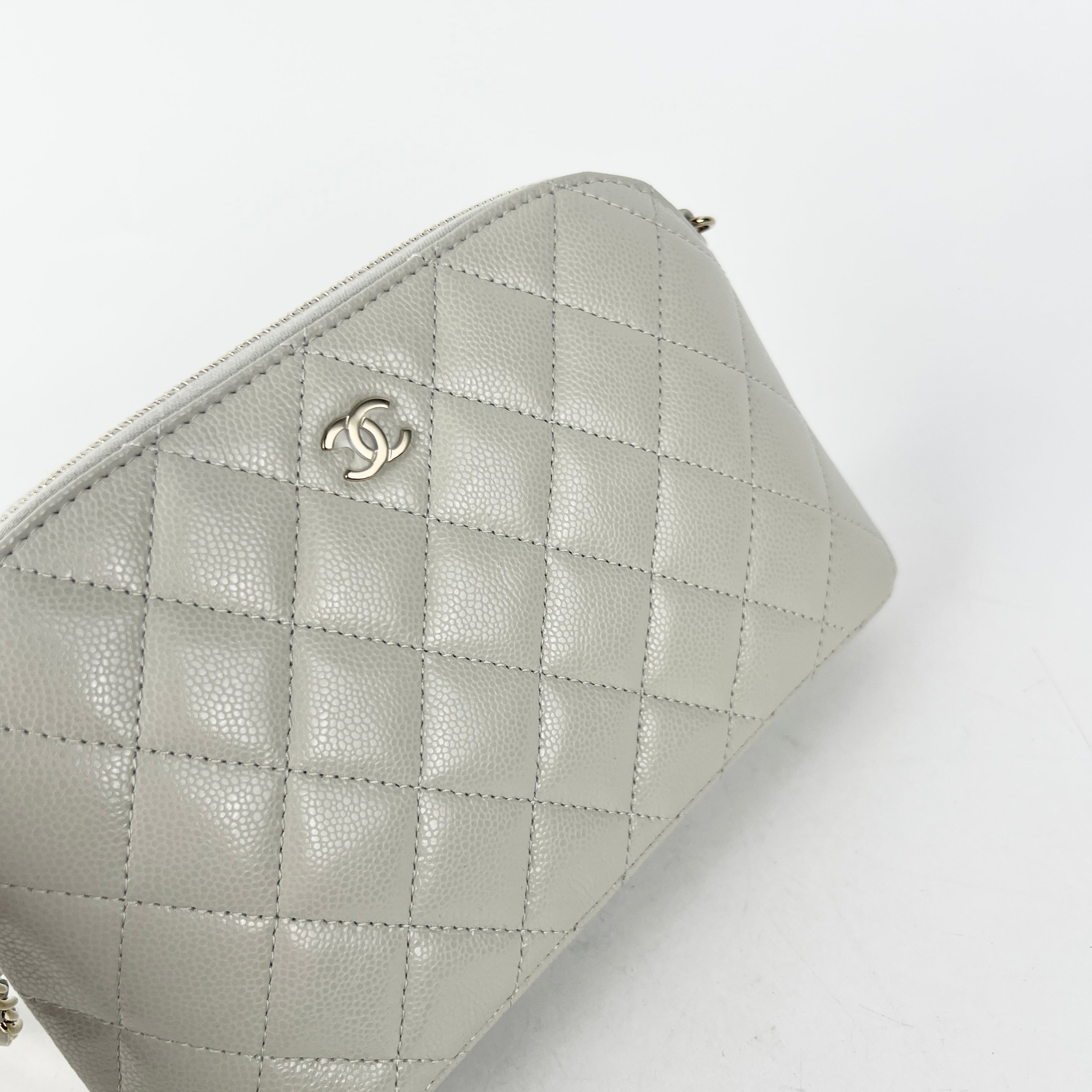 Chanel Caviar Mini Crossbody Grey 2024 (Microchip)