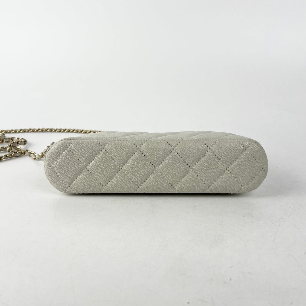 Chanel Caviar Mini Crossbody Grey 2024 (Microchip)