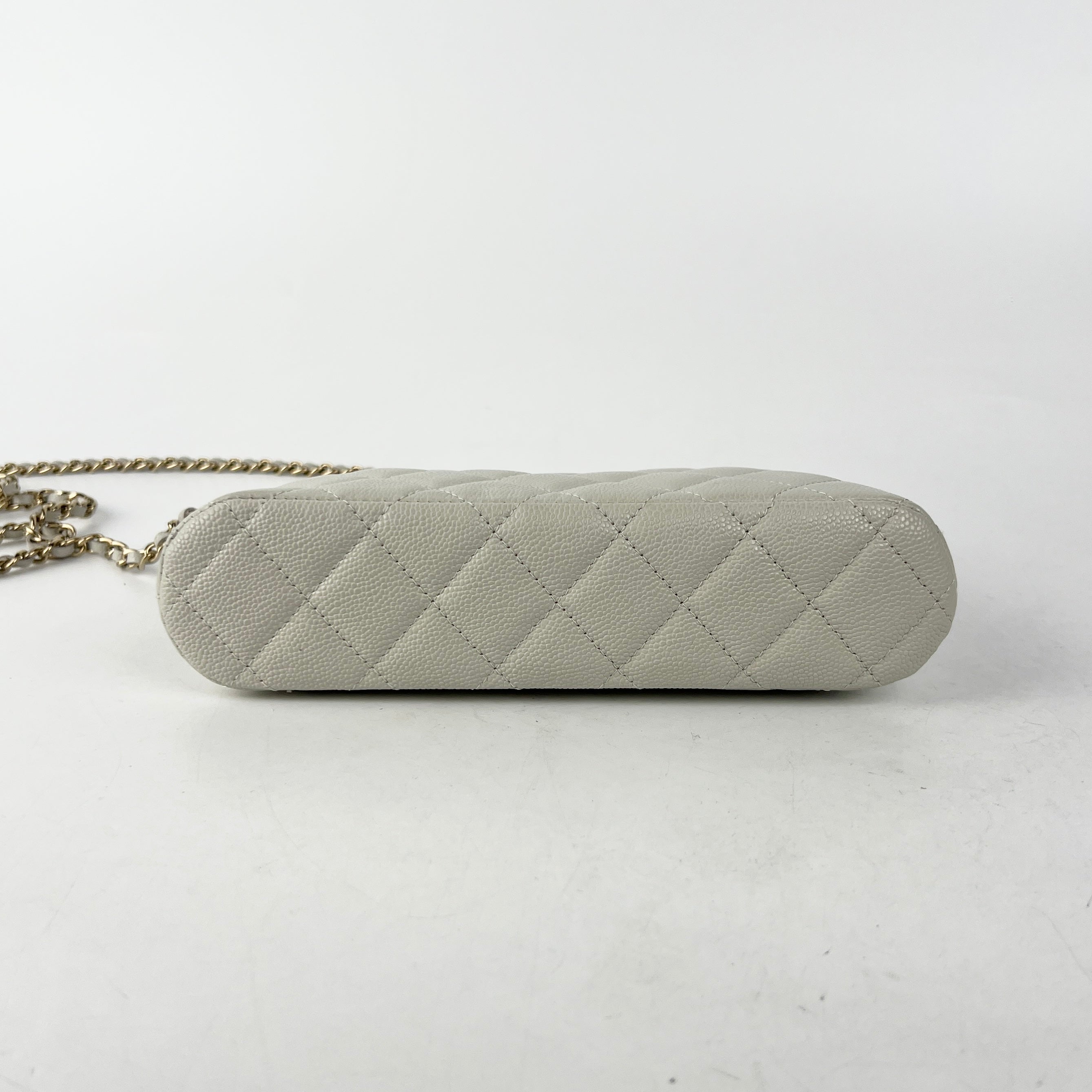Chanel Caviar Mini Crossbody Grey 2024 (Microchip)