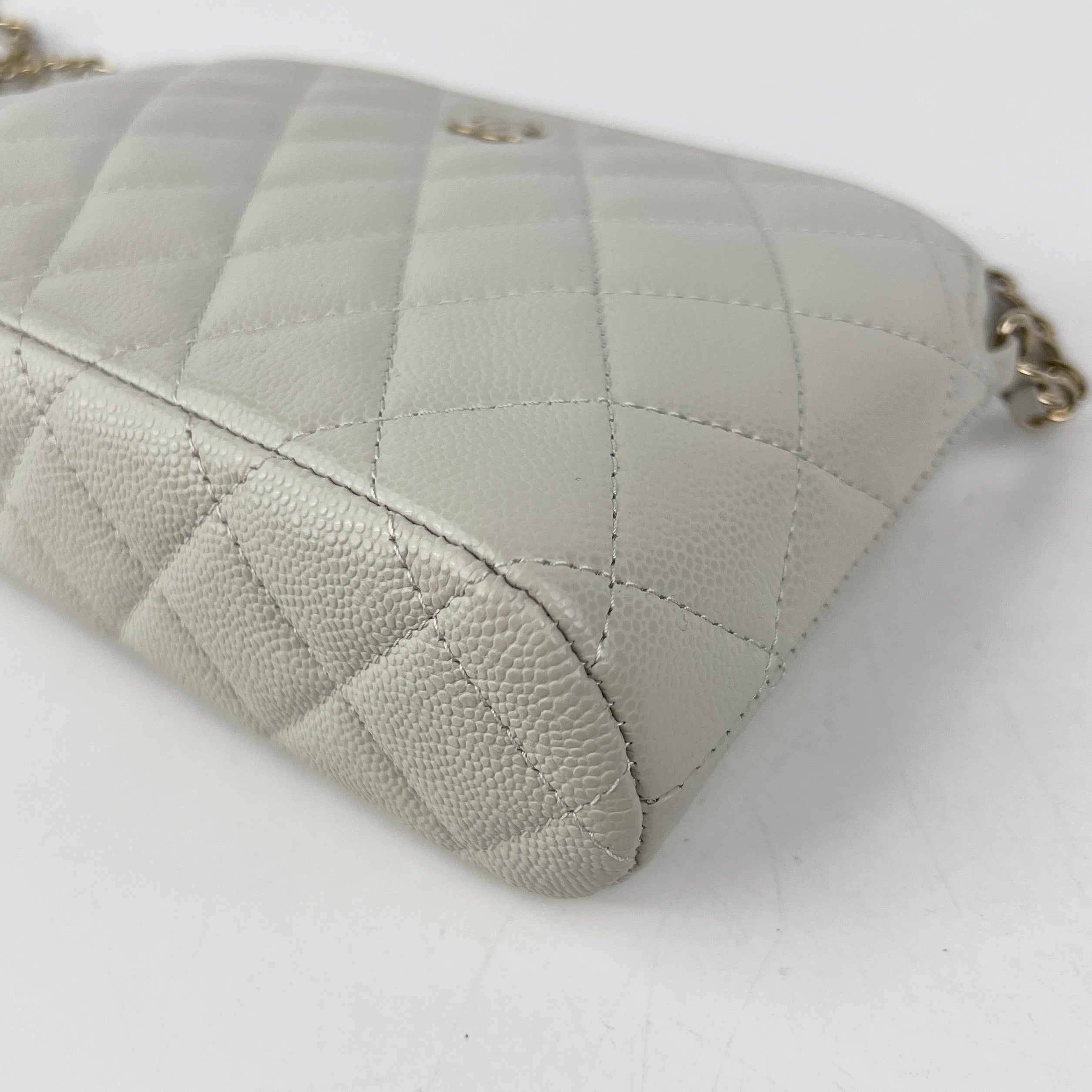 Chanel Caviar Mini Crossbody Grey 2024 (Microchip)