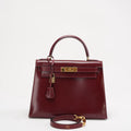 Hermès Kelly 28 cm Sellier Rouge H 55 Bordeaux Rare Vintage Bag