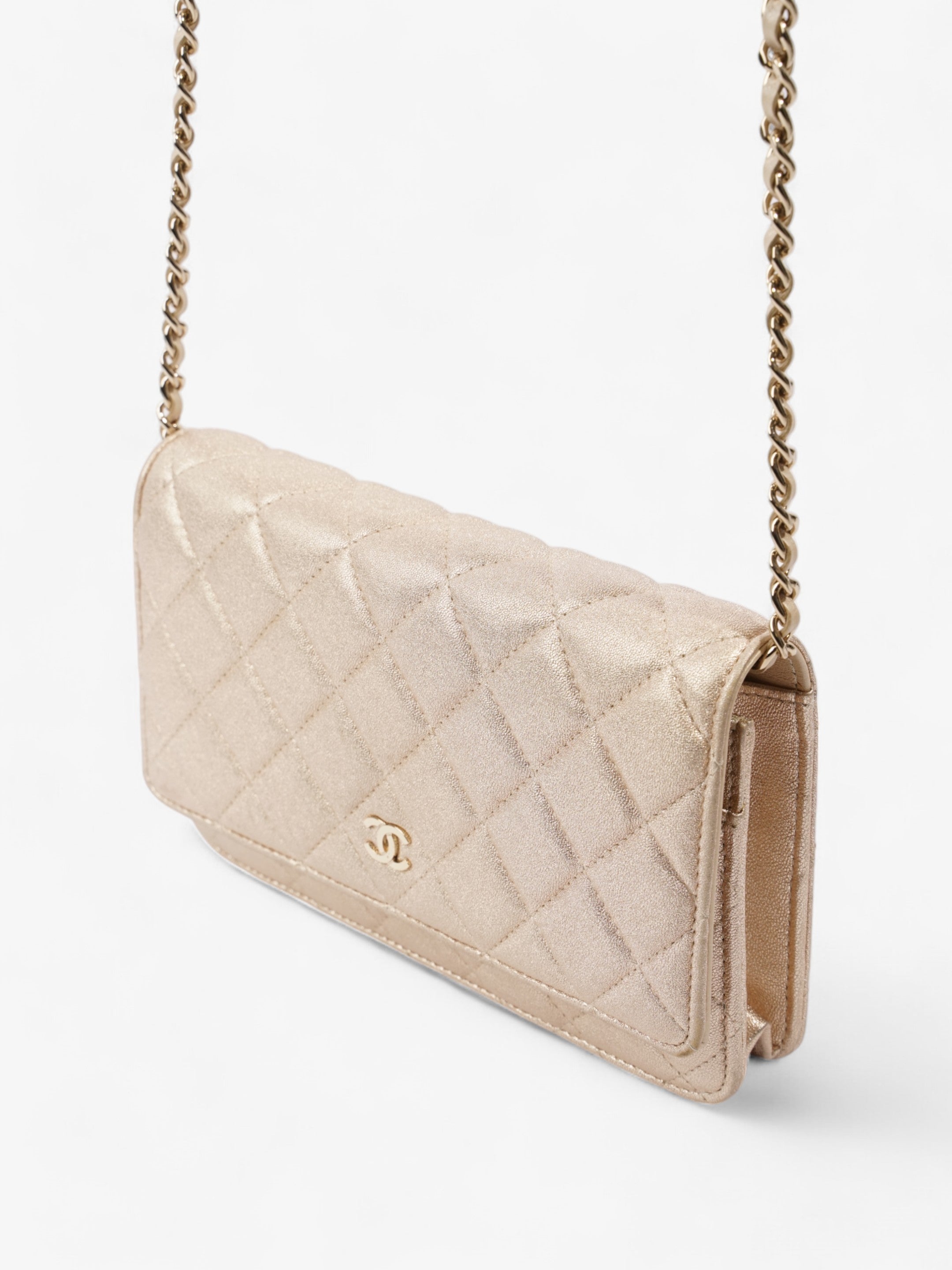 Chanel Wallet On Chain Light Gold Lambskin Leather