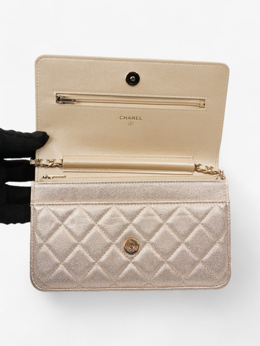 Chanel Wallet On Chain Light Gold Lambskin Leather