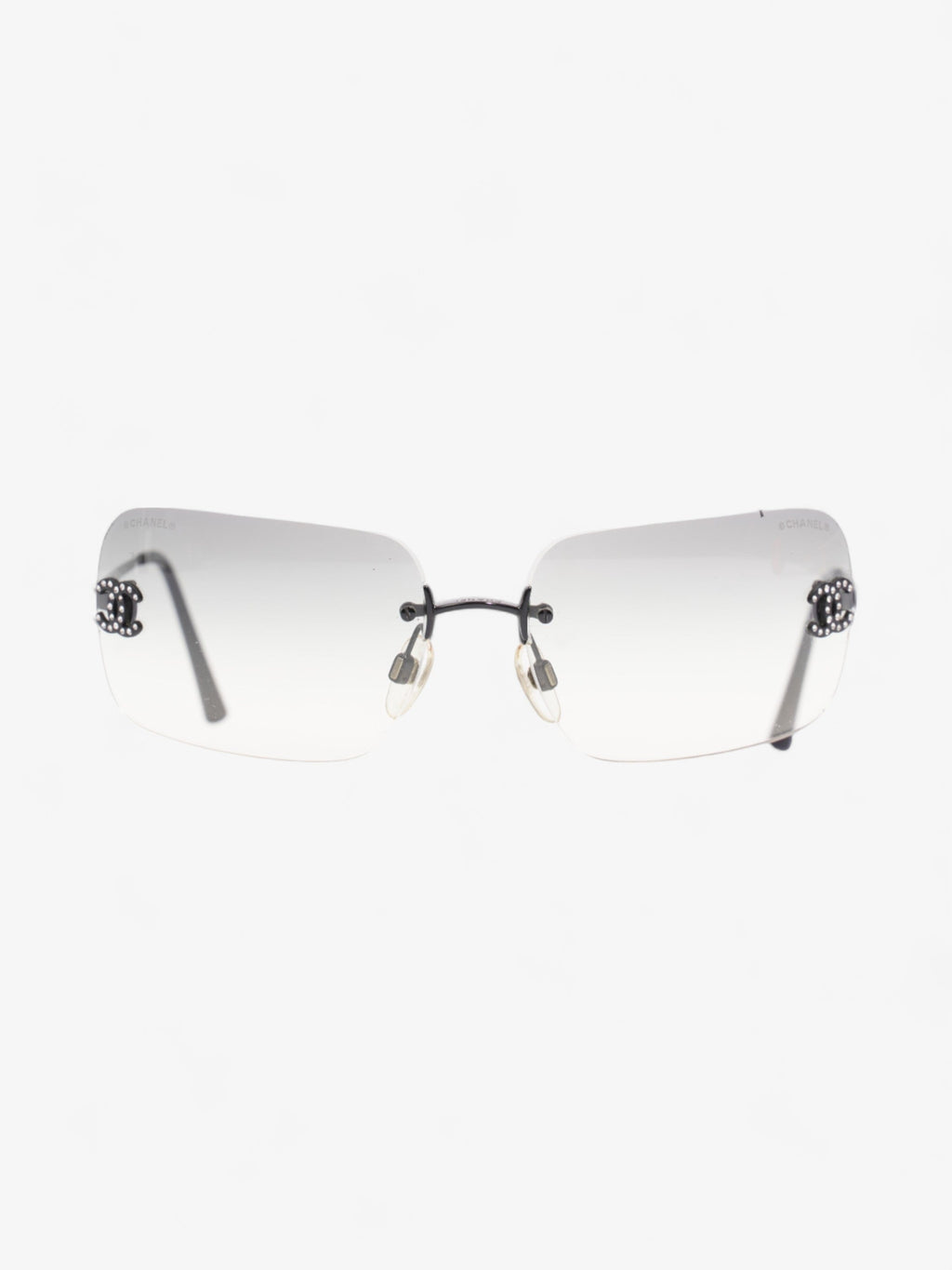Chanel Rectangle-Frame CC Sunglasses Grey Acetate 120mm
