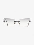 Chanel Rectangle-Frame CC Sunglasses Grey Acetate 120mm