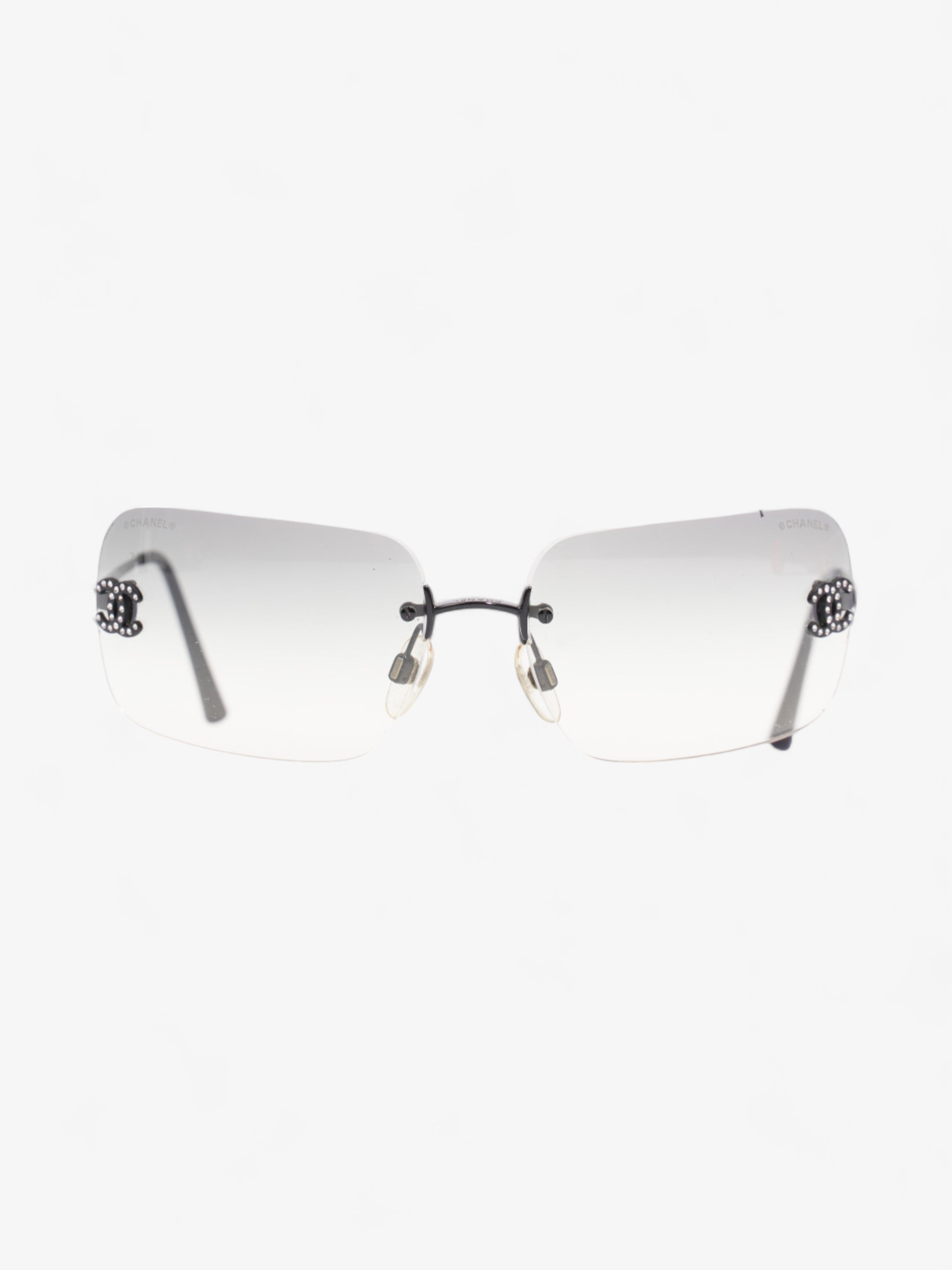 Chanel Rectangle-Frame CC Sunglasses Grey Acetate 120mm