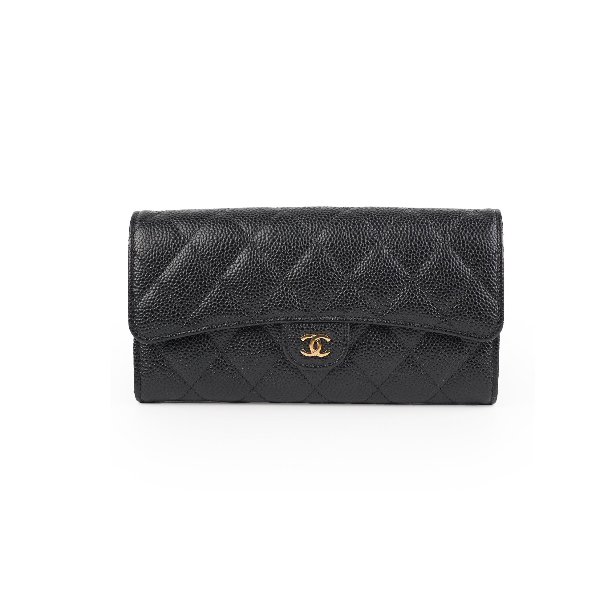 Chanel Long Caviar Black Wallet