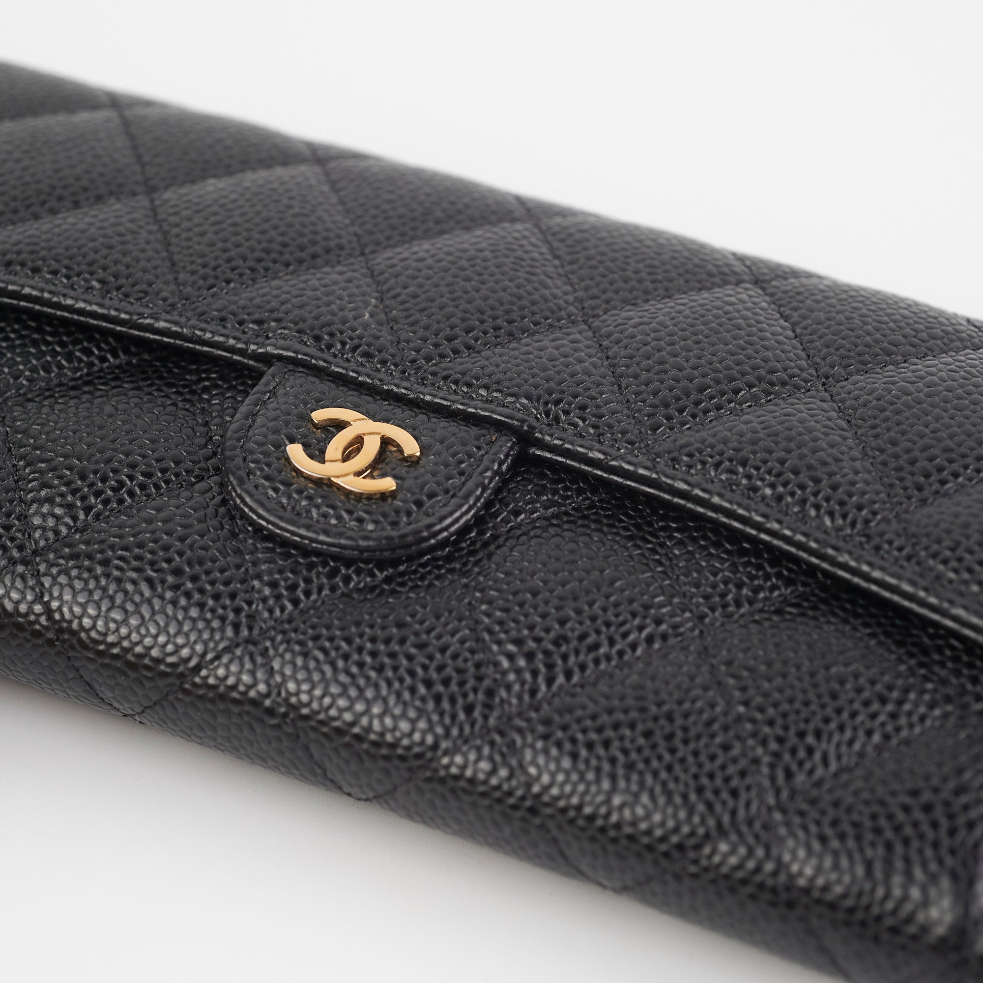 Chanel Long Caviar Black Wallet