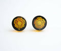 Chanel Vintage 98A Acrylic Brown Camellia Clip-on Earrings