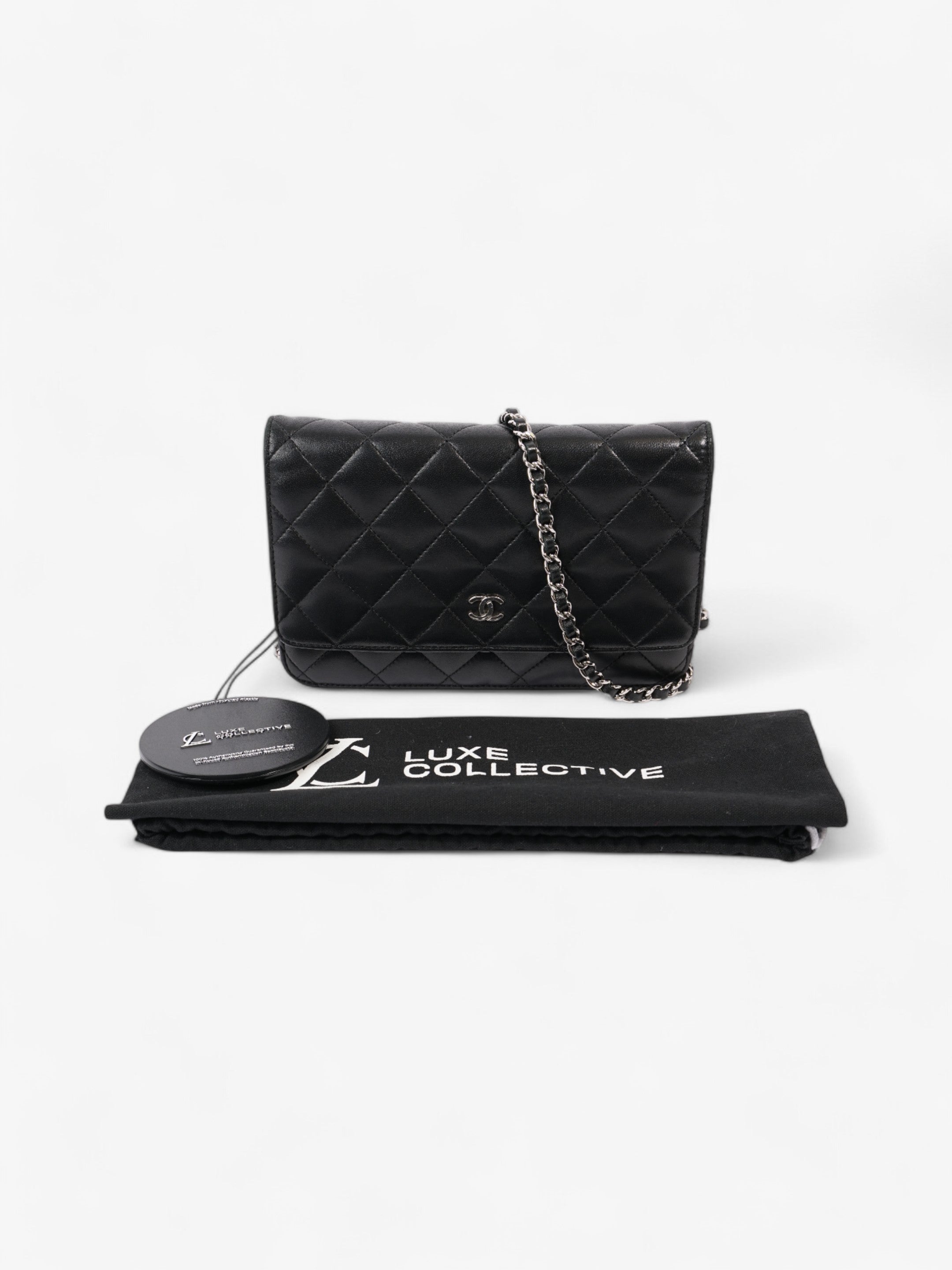Chanel Wallet On Chain Black Lambskin Leather