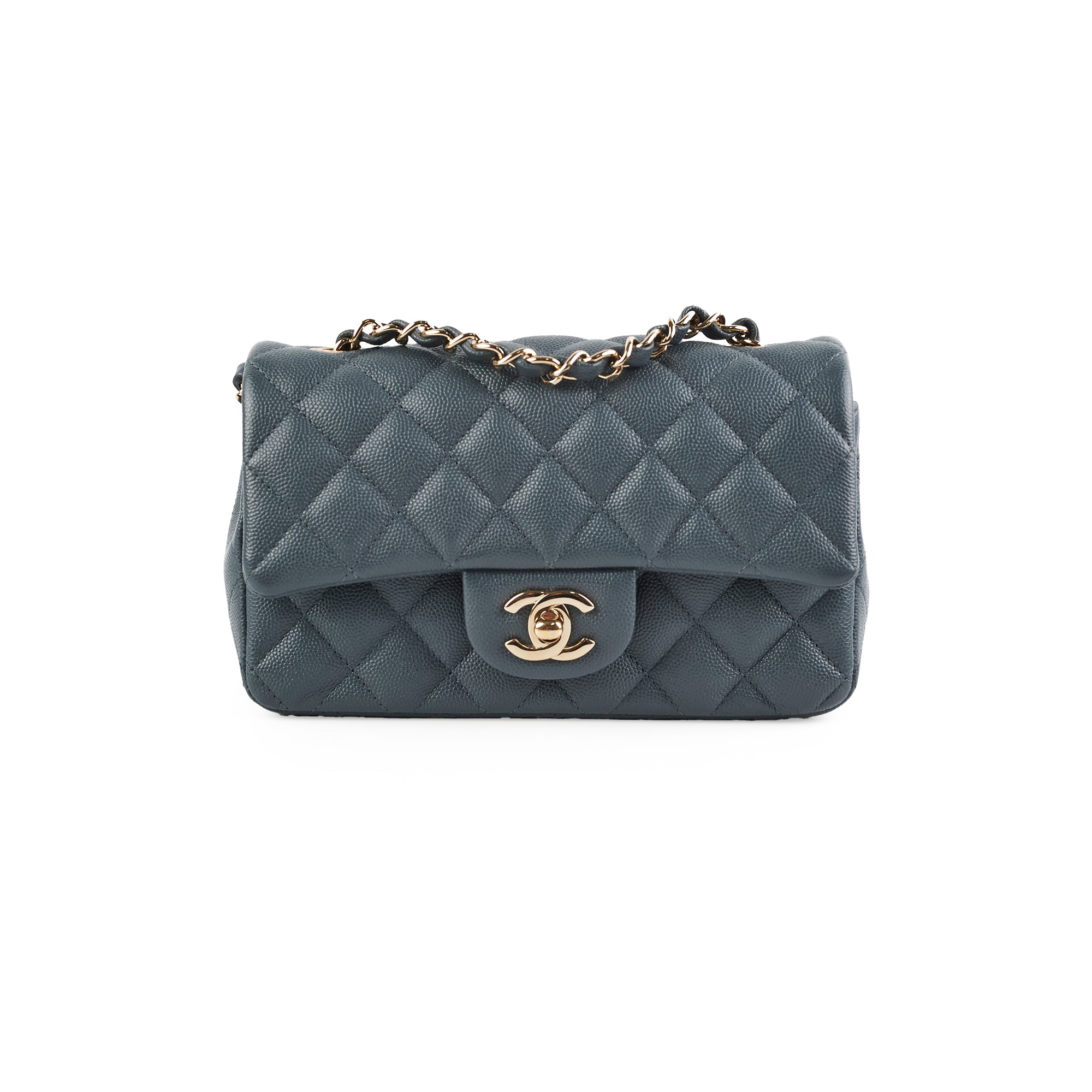 Chanel Caviar Mini Rectangular Flap Grey