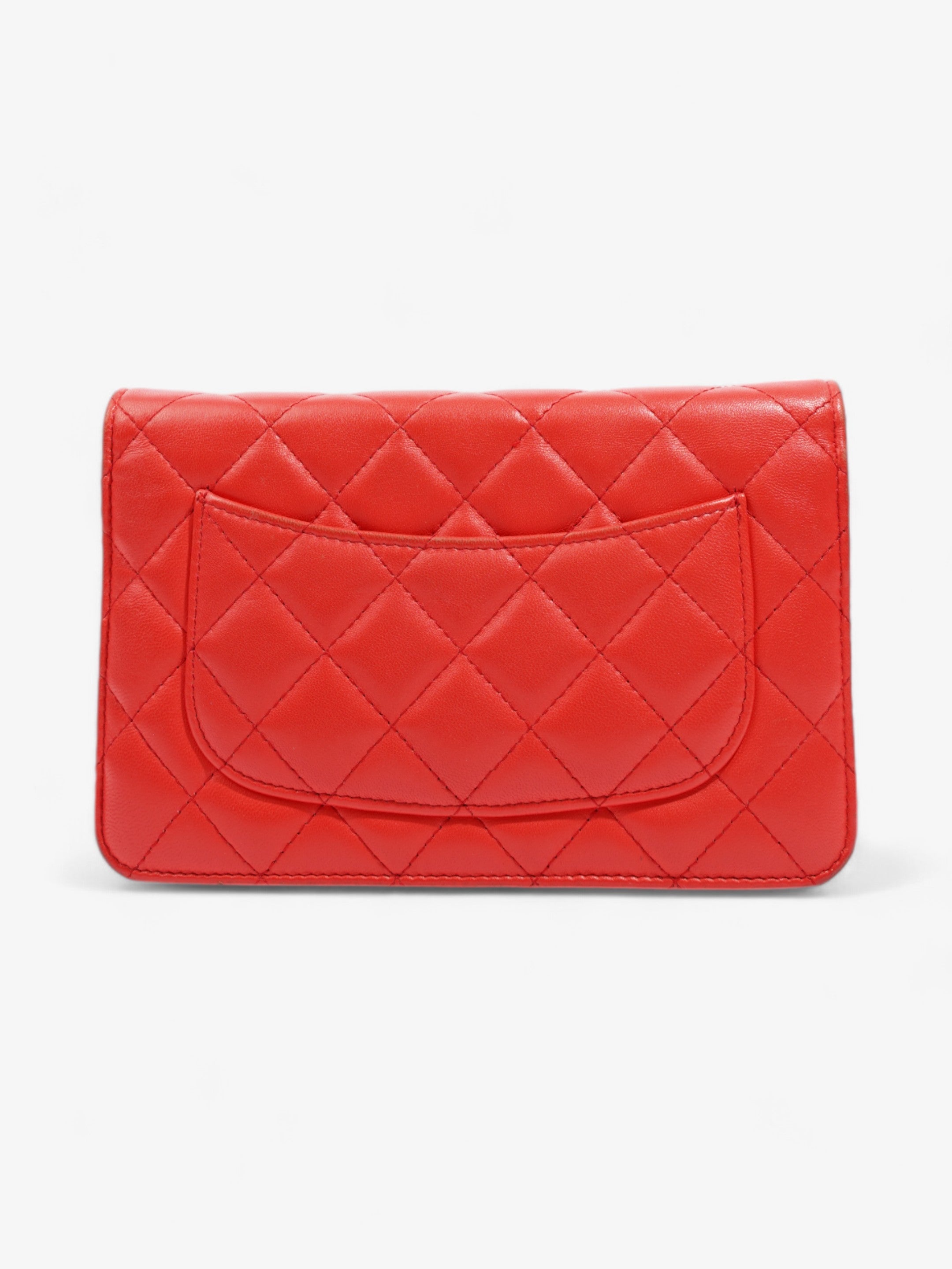 Chanel Wallet On Chain Red Lambskin Leather