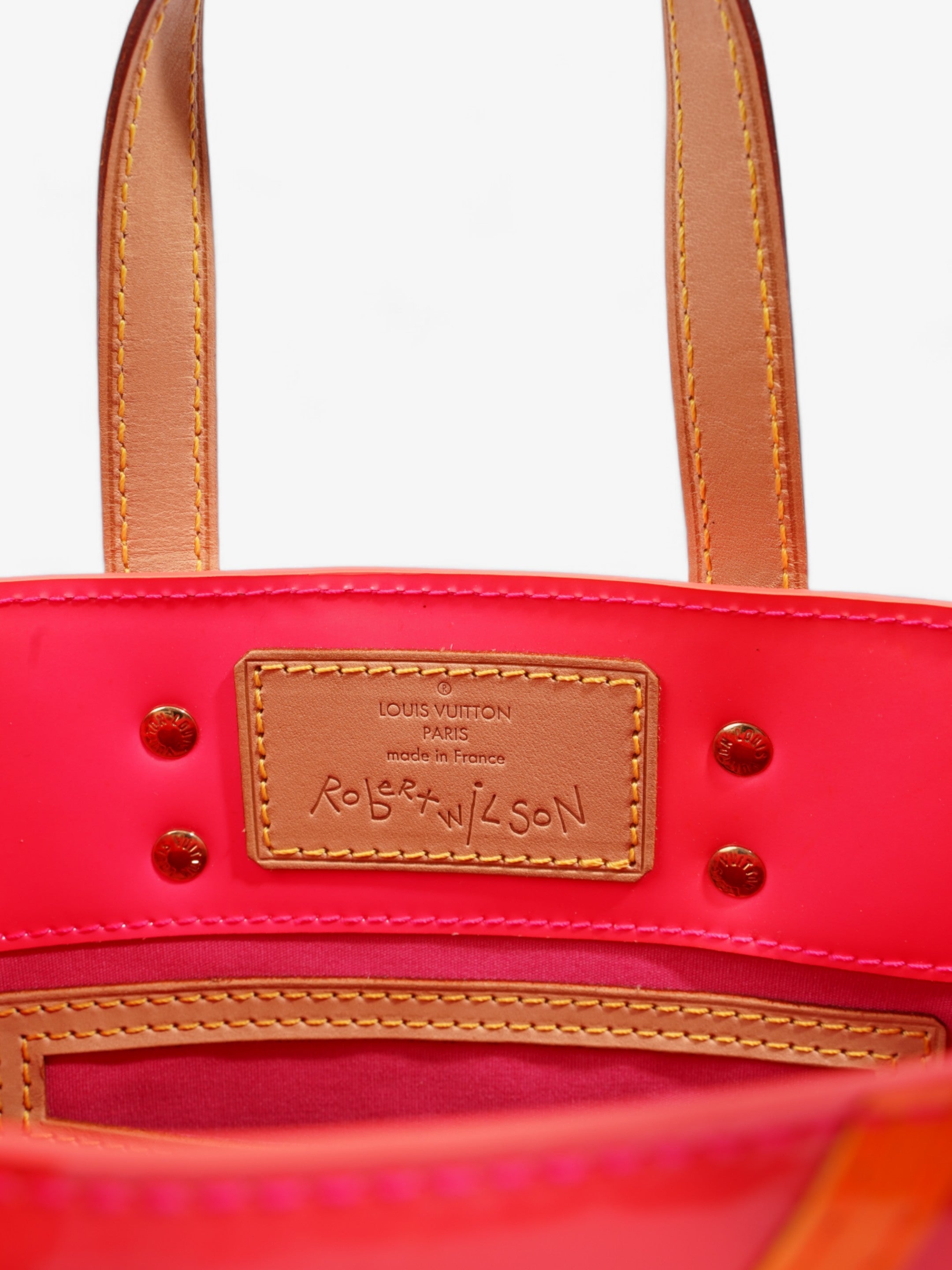 Louis Vuitton x Robert Wilson Reade Tote Fluorescent Pink / Fluorescent Orange Vernis Leather Mini