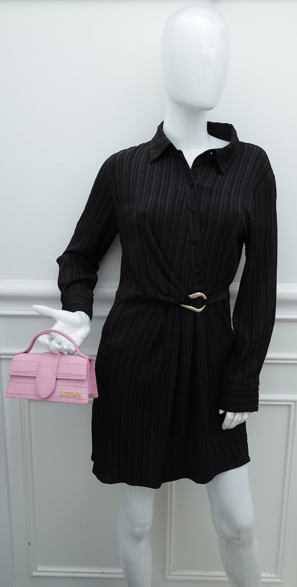 Jacquemus Pink Croc Effect Le Bambino Le Raphia Bag