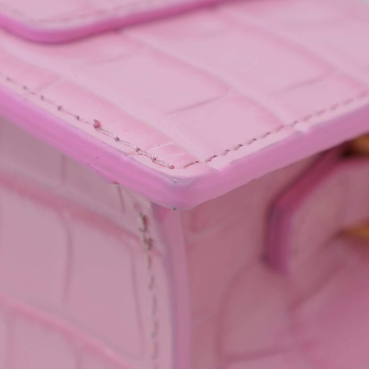 Jacquemus Pink Croc Effect Le Bambino Le Raphia Bag
