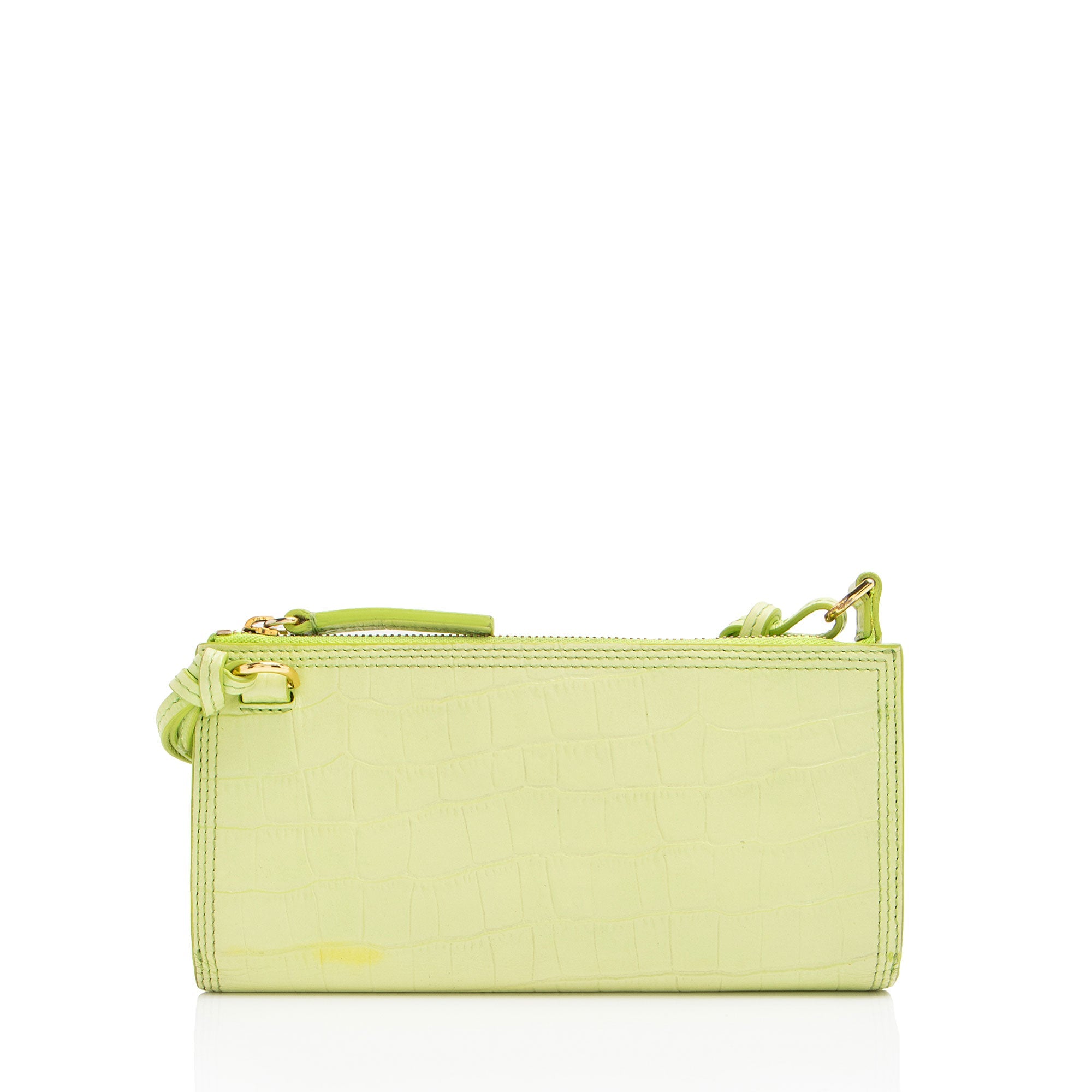 Jacquemus Croc Embossed Leather Le Pichoto Wallet on Strap