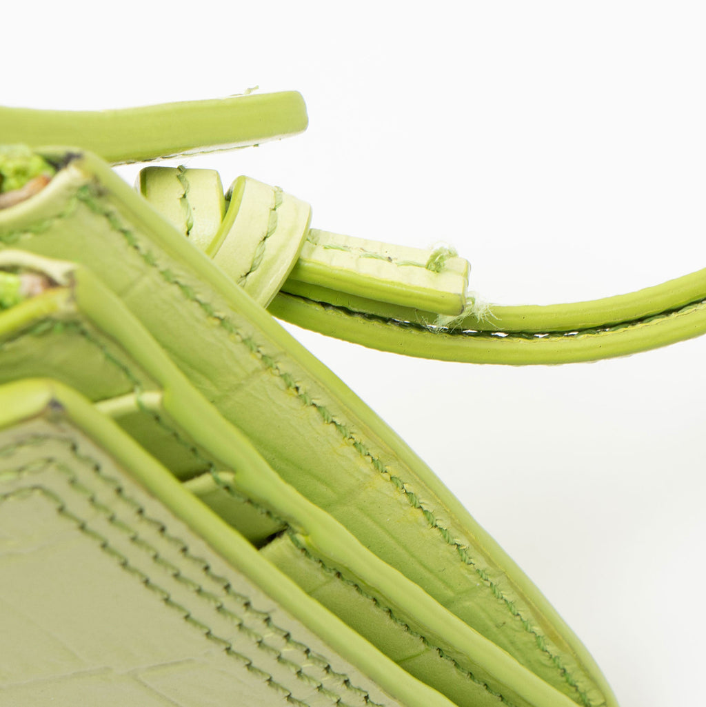 Jacquemus Croc Embossed Leather Le Pichoto Wallet on Strap