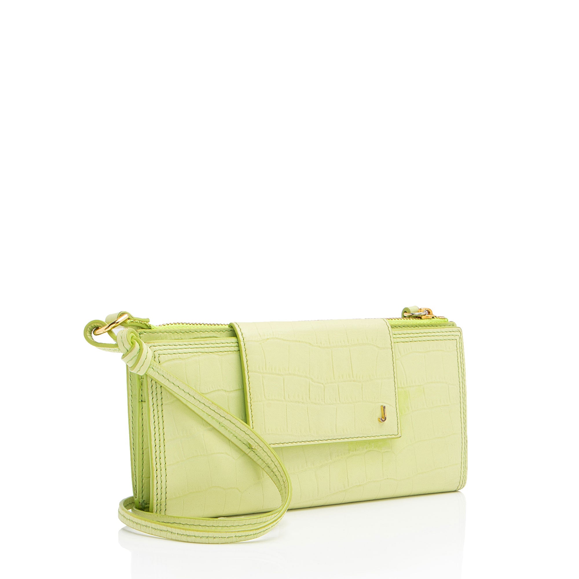 Jacquemus Croc Embossed Leather Le Pichoto Wallet on Strap