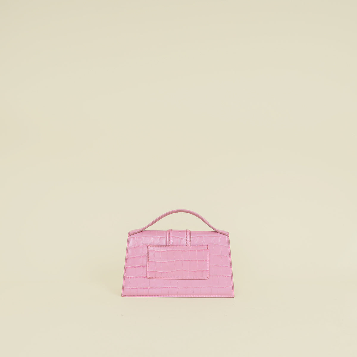 Jacquemus Pink Crocodile Embossed Le Grand Bambino Bag