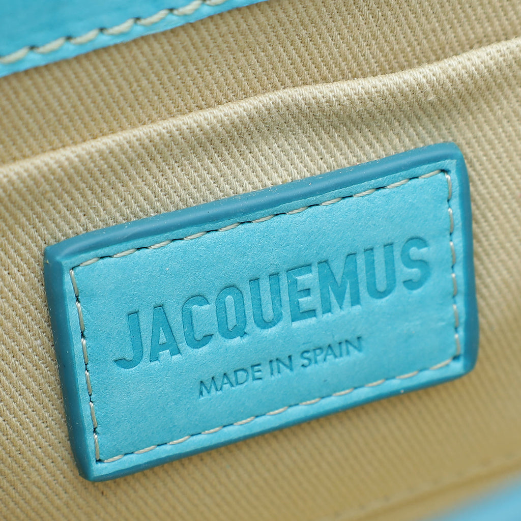 Jacquemus Turquoise Suede Le Chiquito Long Top Handle Bag
