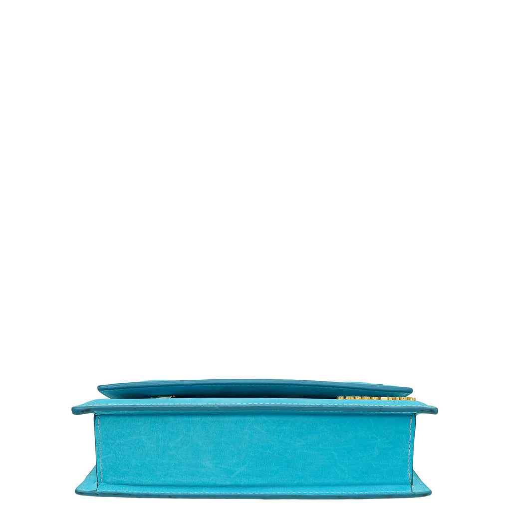 Jacquemus Turquoise Suede Le Chiquito Long Top Handle Bag
