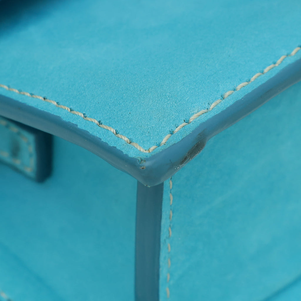 Jacquemus Turquoise Suede Le Chiquito Long Top Handle Bag