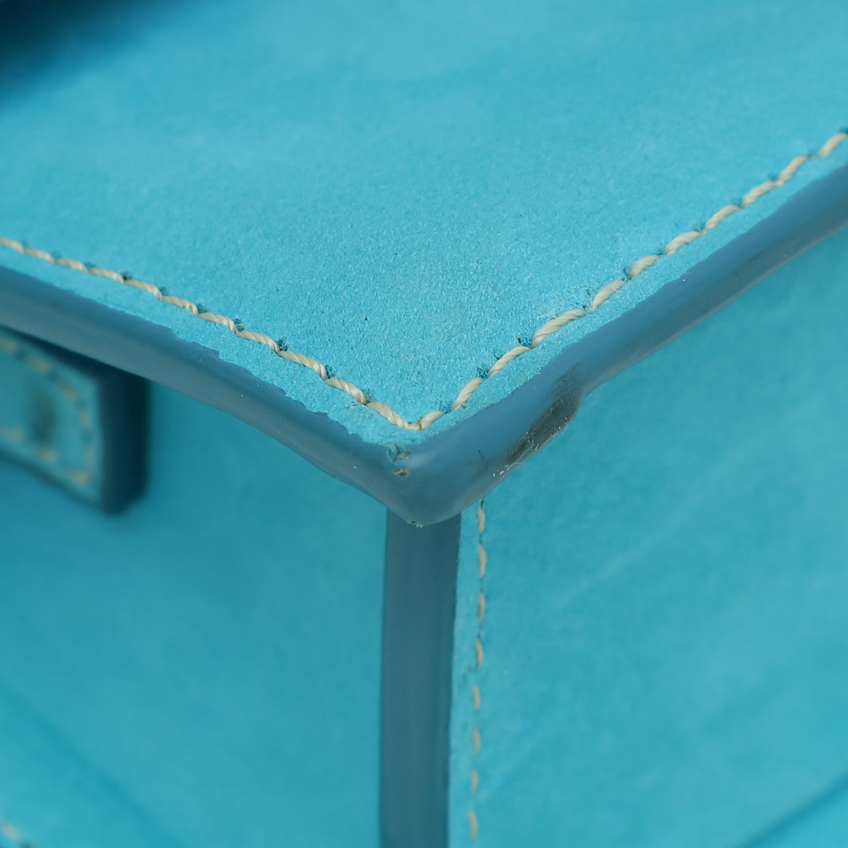 Jacquemus Turquoise Suede Le Chiquito Long Top Handle Bag