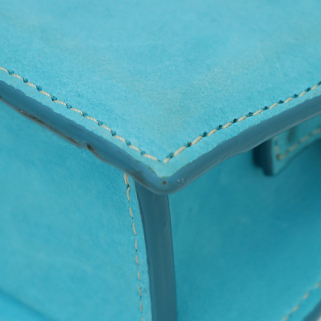 Jacquemus Turquoise Suede Le Chiquito Long Top Handle Bag