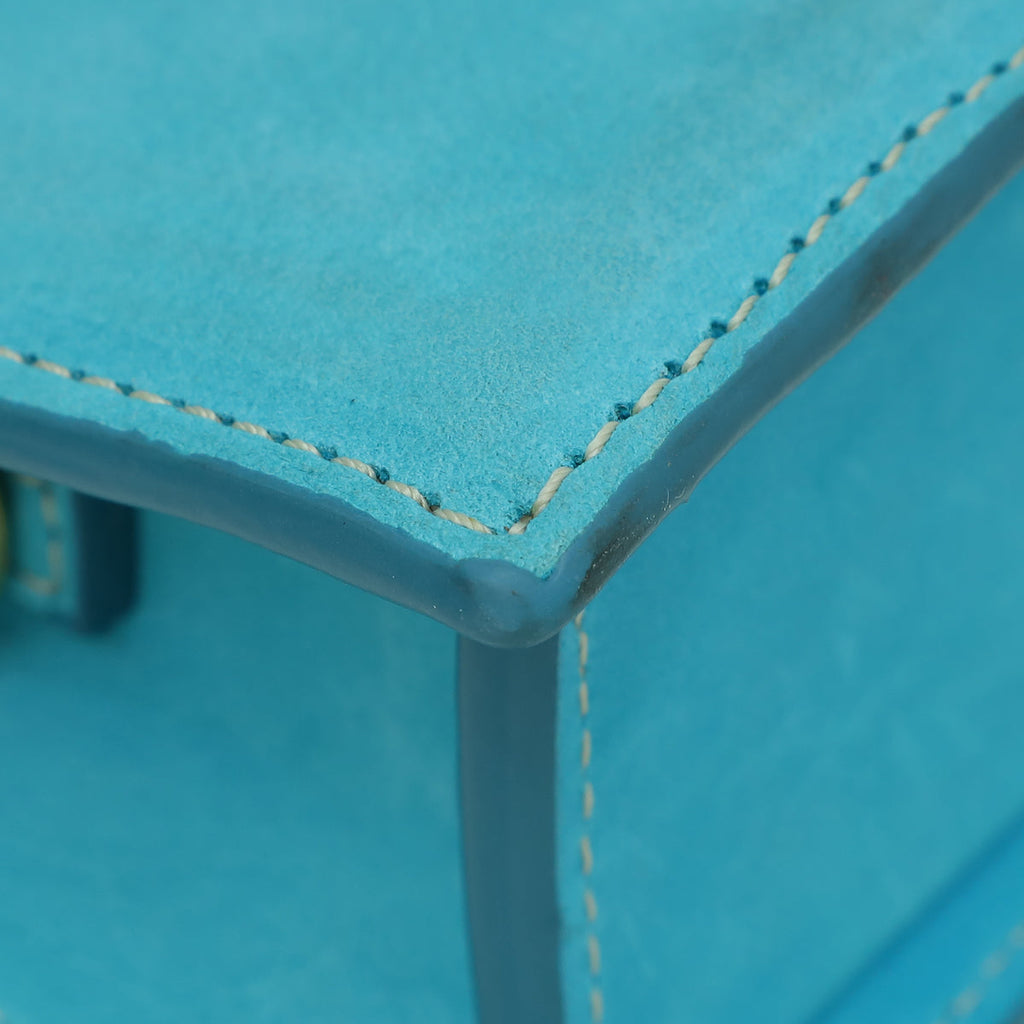 Jacquemus Turquoise Suede Le Chiquito Long Top Handle Bag