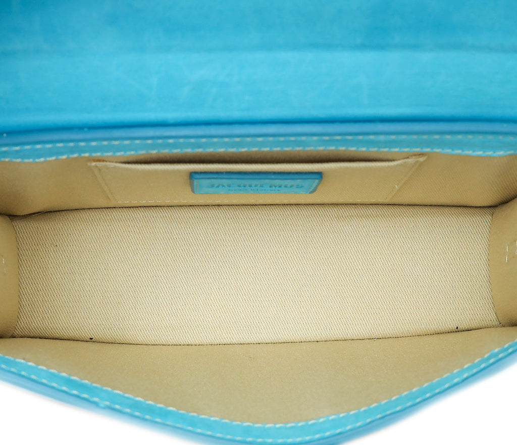 Jacquemus Turquoise Suede Le Chiquito Long Top Handle Bag