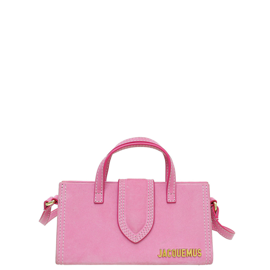 Jacquemus Pink Suede Le Porte Lunettes Triangle Bag