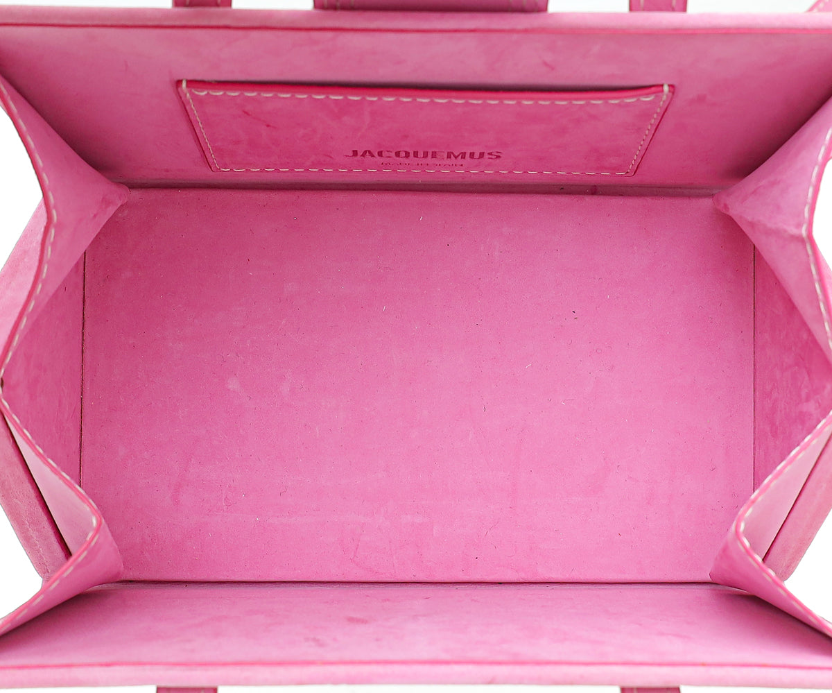 Jacquemus Pink Suede Le Porte Lunettes Triangle Bag