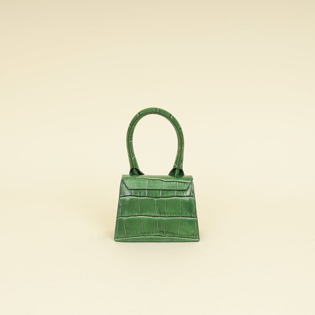 Jacquemus Green Croco Embossed Chiquito Mini Bag