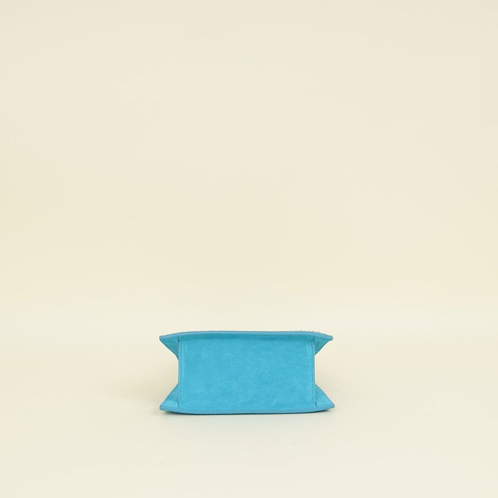 Jacquemus Turquoise Suede Le Chiquito Moyen Bag