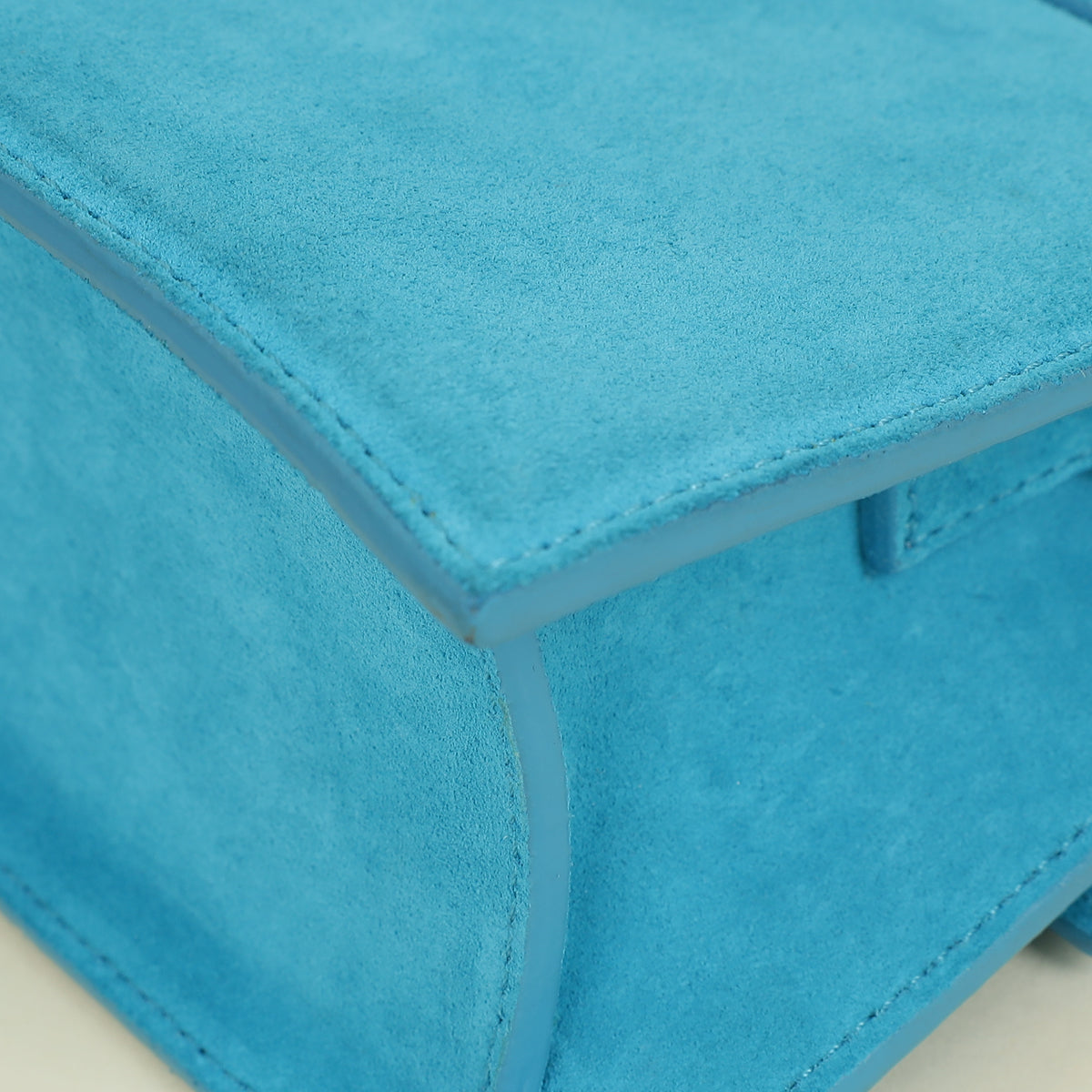 Jacquemus Turquoise Suede Le Chiquito Moyen Bag